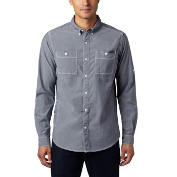 Columbia Muške Majice S Kapuljačom - Outdoor Elements Long Sleeve Chambray Tamnoplave | IFLC-04197